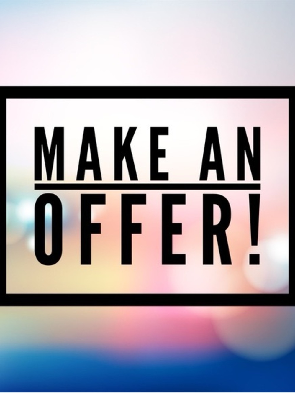 Make An Offer! Graphic Sign Print - Black Text on Pastel Gradient